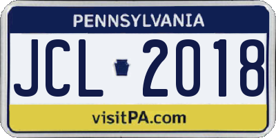 PA license plate JCL2018