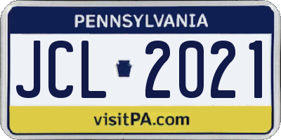 PA license plate JCL2021