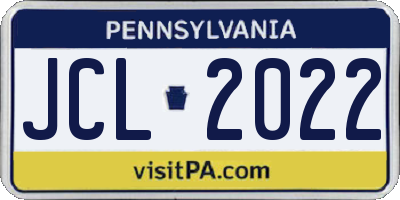 PA license plate JCL2022