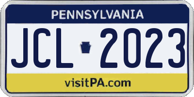 PA license plate JCL2023