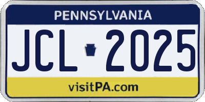 PA license plate JCL2025