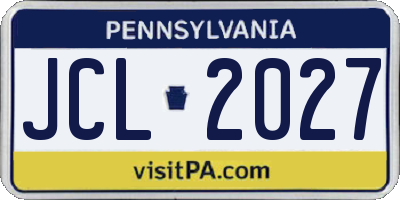 PA license plate JCL2027