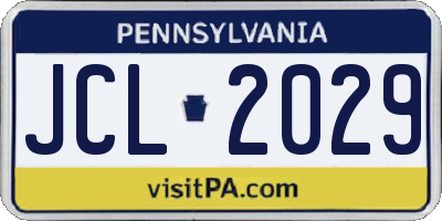 PA license plate JCL2029