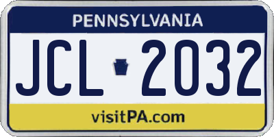 PA license plate JCL2032