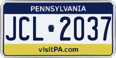 PA license plate JCL2037