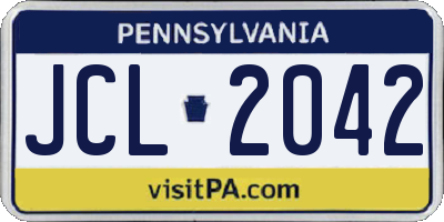 PA license plate JCL2042