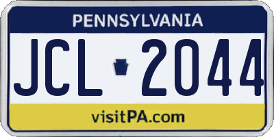 PA license plate JCL2044