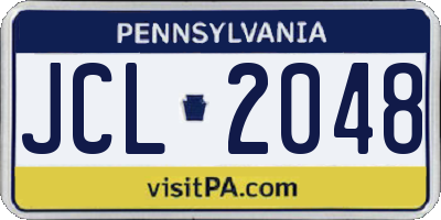 PA license plate JCL2048