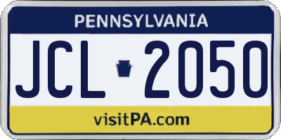 PA license plate JCL2050