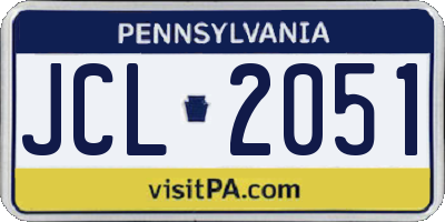 PA license plate JCL2051