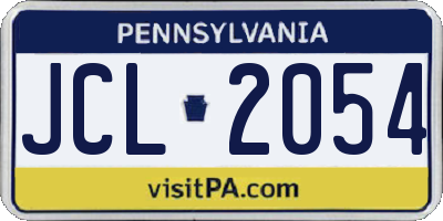 PA license plate JCL2054