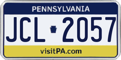 PA license plate JCL2057