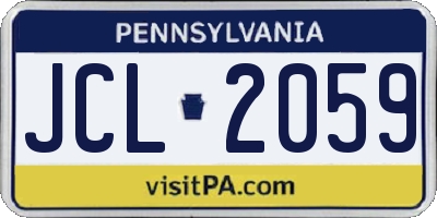 PA license plate JCL2059