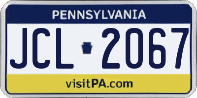 PA license plate JCL2067