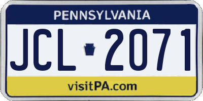 PA license plate JCL2071