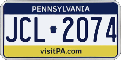 PA license plate JCL2074