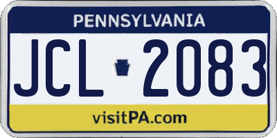 PA license plate JCL2083