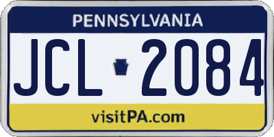 PA license plate JCL2084