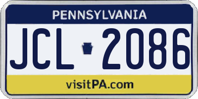 PA license plate JCL2086