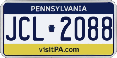 PA license plate JCL2088