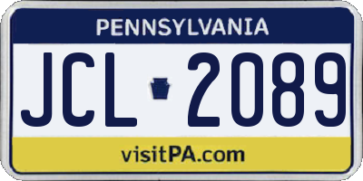 PA license plate JCL2089