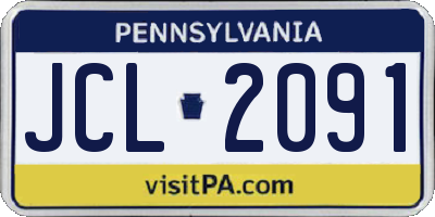 PA license plate JCL2091
