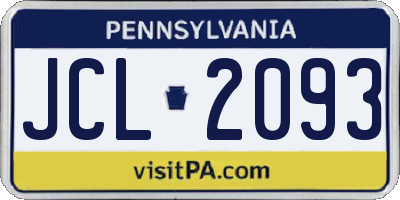 PA license plate JCL2093