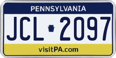 PA license plate JCL2097