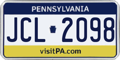 PA license plate JCL2098