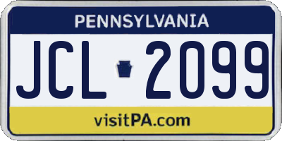 PA license plate JCL2099