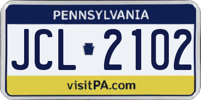PA license plate JCL2102