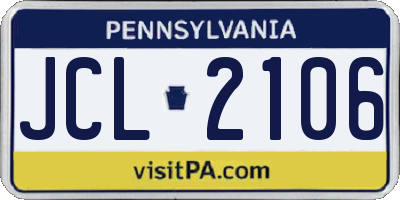 PA license plate JCL2106