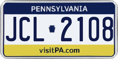 PA license plate JCL2108