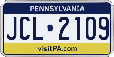 PA license plate JCL2109