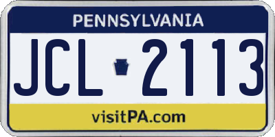 PA license plate JCL2113