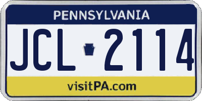 PA license plate JCL2114