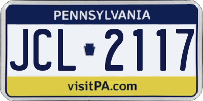 PA license plate JCL2117