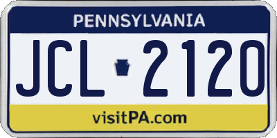 PA license plate JCL2120