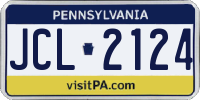 PA license plate JCL2124