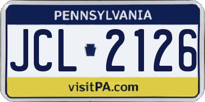 PA license plate JCL2126