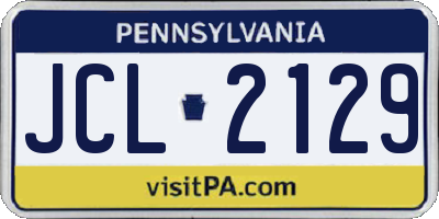 PA license plate JCL2129