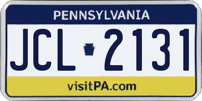 PA license plate JCL2131