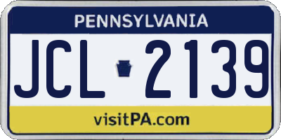 PA license plate JCL2139