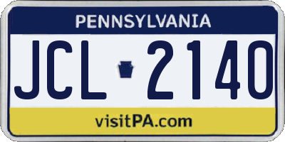 PA license plate JCL2140