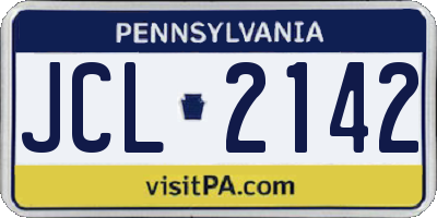 PA license plate JCL2142