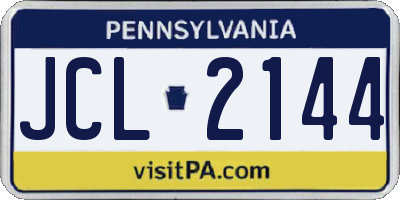 PA license plate JCL2144
