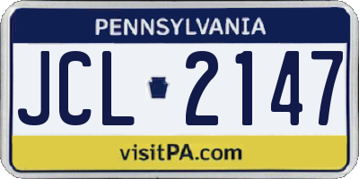 PA license plate JCL2147