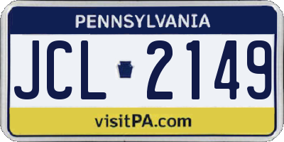 PA license plate JCL2149