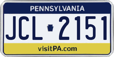 PA license plate JCL2151