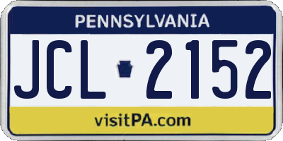 PA license plate JCL2152